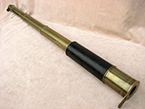 19th century 3 draw brass and leather ships telescope